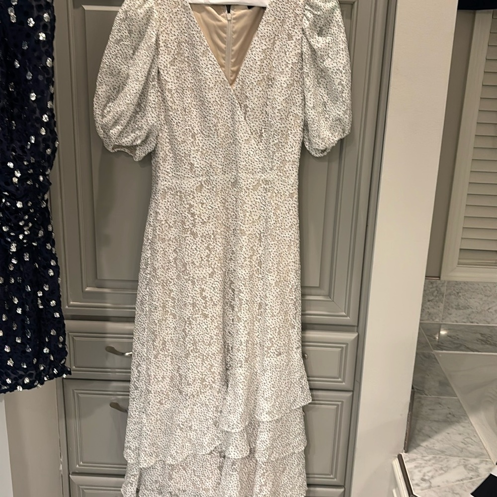 Size 12 Alex Marie long ruffle dress. Looks great with cowboy boots.